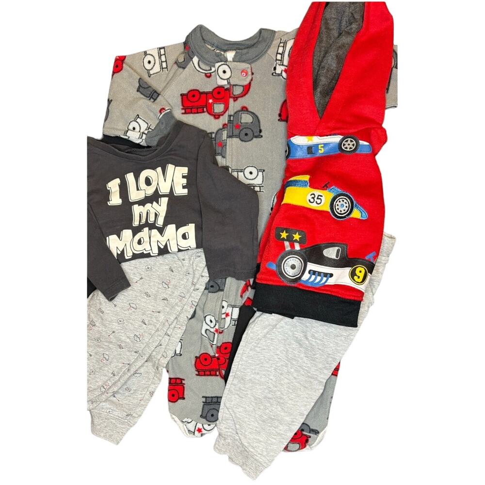 Baby Boy Size 12-18M |5 piece Mix & Match Red Gray Bundle Separates